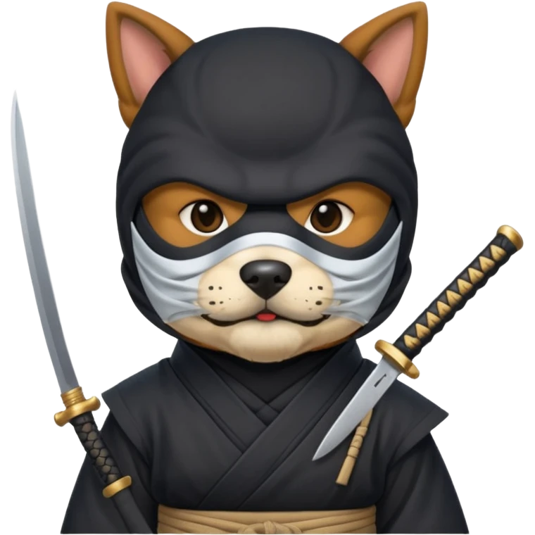 dog japan ancient ninja with small knife emoji
