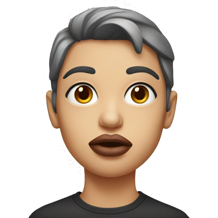 Botox Face with big lips  emoji