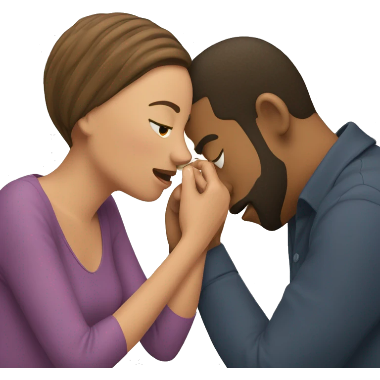 Female rubbing another man’s beard  emoji