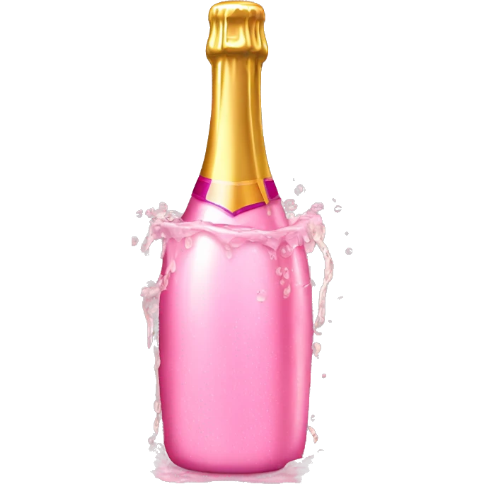 wet pink champagne bottle emoji