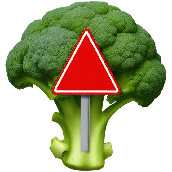 brocolli with stop stop sign on it emoji