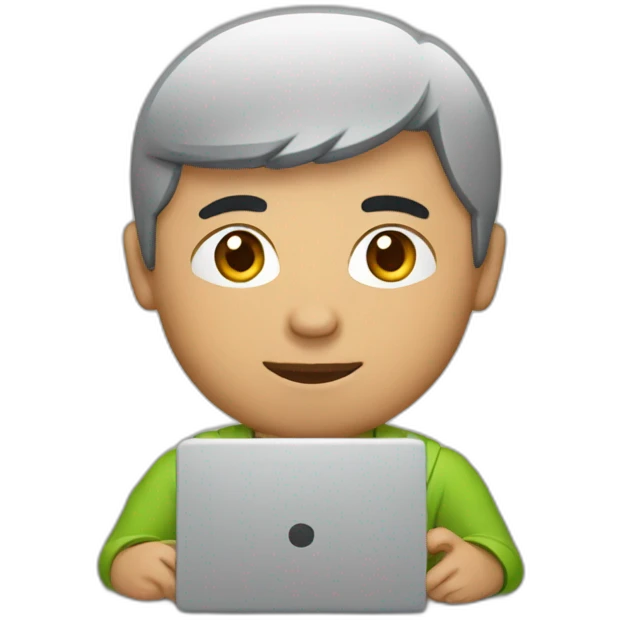 central asian man with laptop emoji