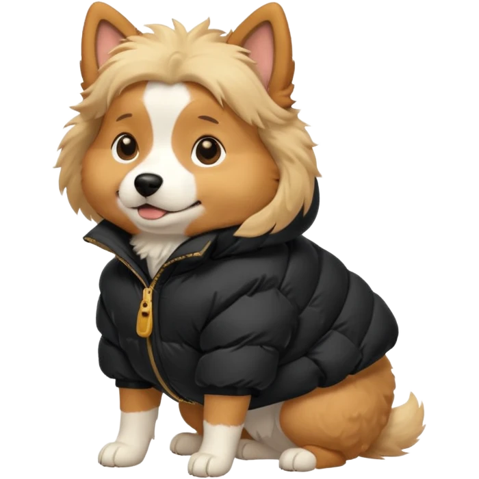  dog in oversized black puffer  emoji