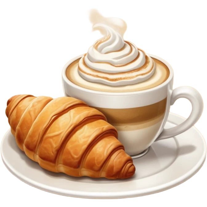 Croissant with cappuccino emoji