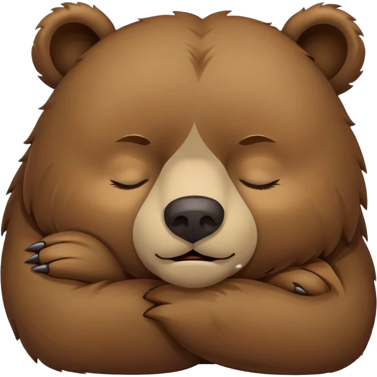 Bear with eyes shut, sleeping emoji
