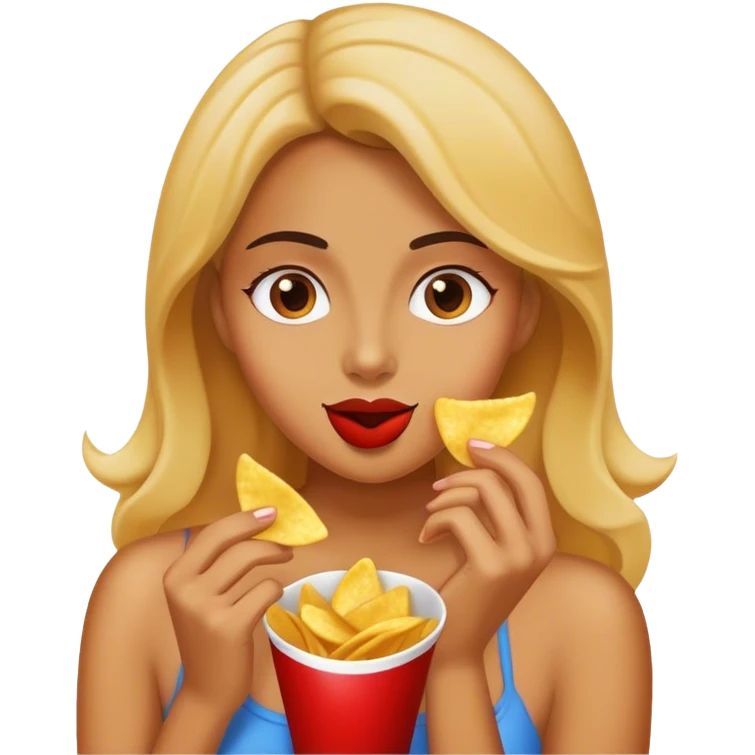 Woman with chips emoji