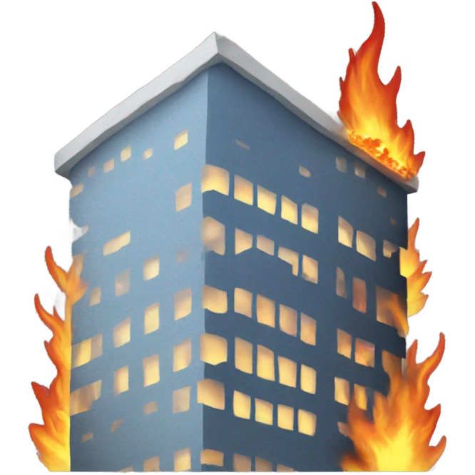 Building with plane inside on fire emoji
