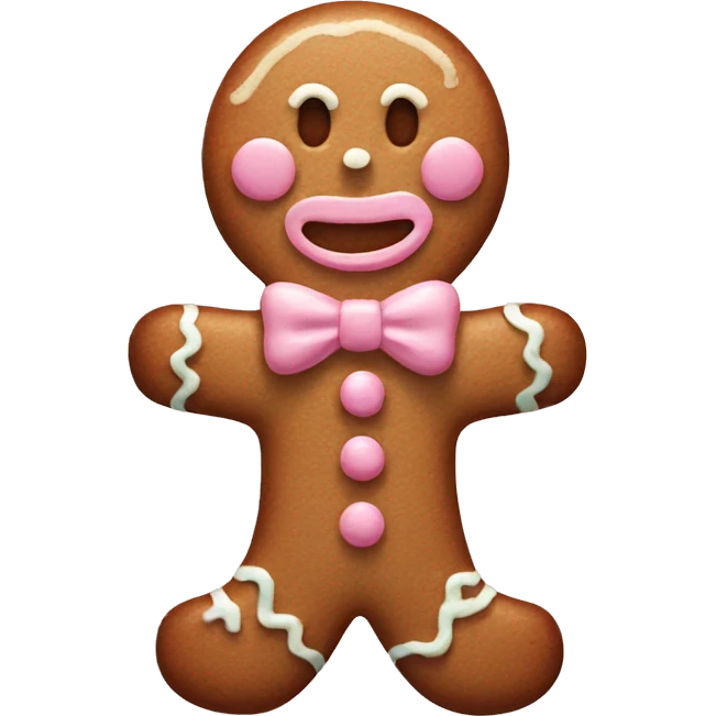 Pastel gingerbread man emoji