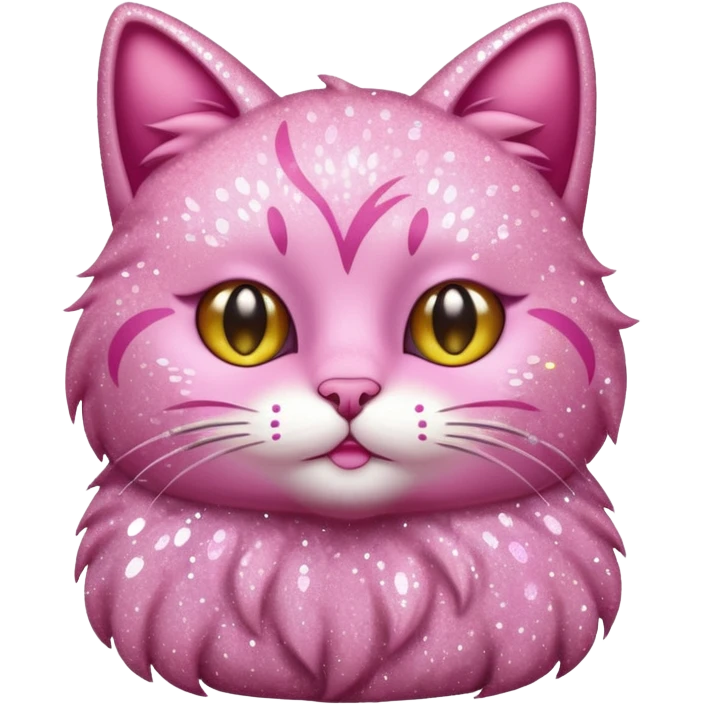 glitter pink cat emoji