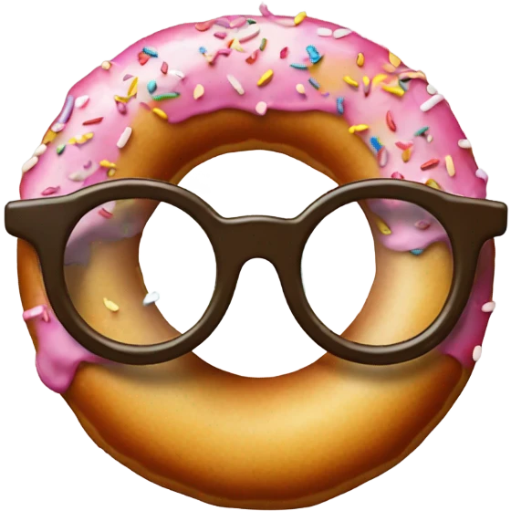 Donut with glasses on emoji