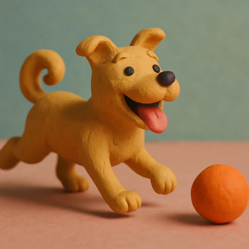 happy dog running after ball emoji