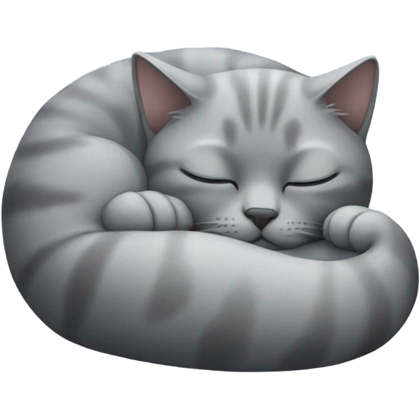 Sleeping cat grey emoji