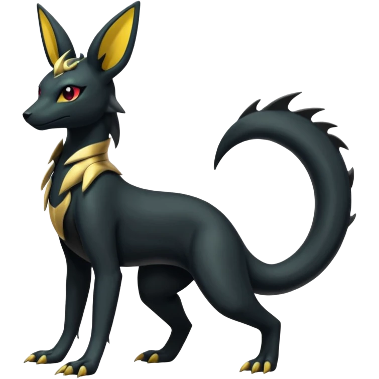 Shiny Dark Edgy Gothic Gloomy Futuristic Salandit-Umbreon-Shaymin-Anubis-Hybrid (Full body) emoji