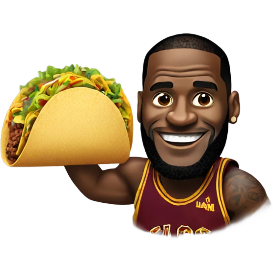 LeBron James holding a taco emoji