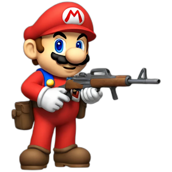 Mario with a rifle emoji