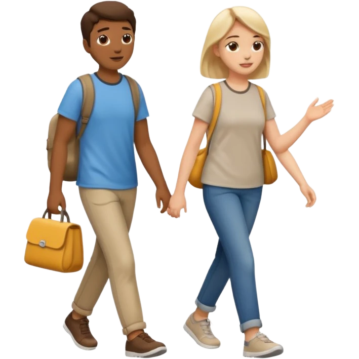 iOS emoji style. 2 friends walking and talking emoji