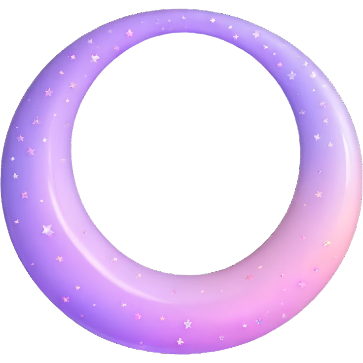 Sparkly glossy Pastel lilac-gradient crescent emoji