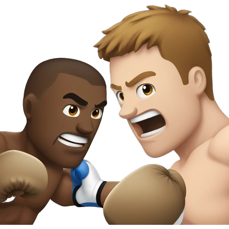 White guy with brown hair getting punched by a boxer emoji