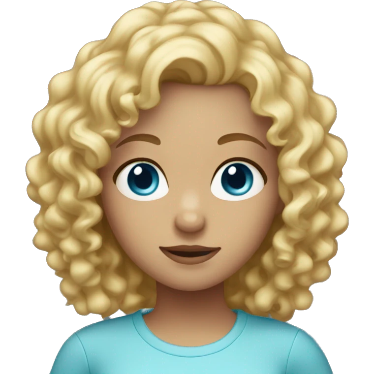 girl with blonde curly hair blue eyes emoji