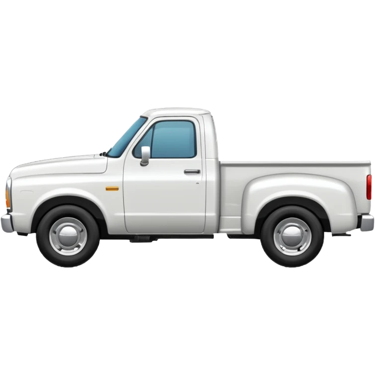 SINGLE WHITE PICKUP TRUCK SIDE VIEW "EllisDon"  emoji