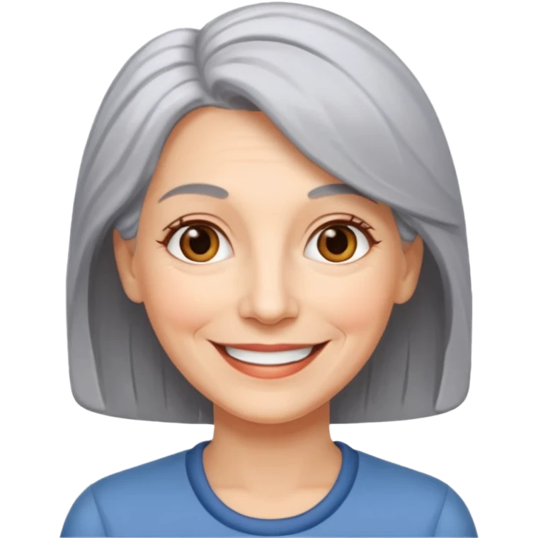 Femme 53 ans cheveux gris emoji