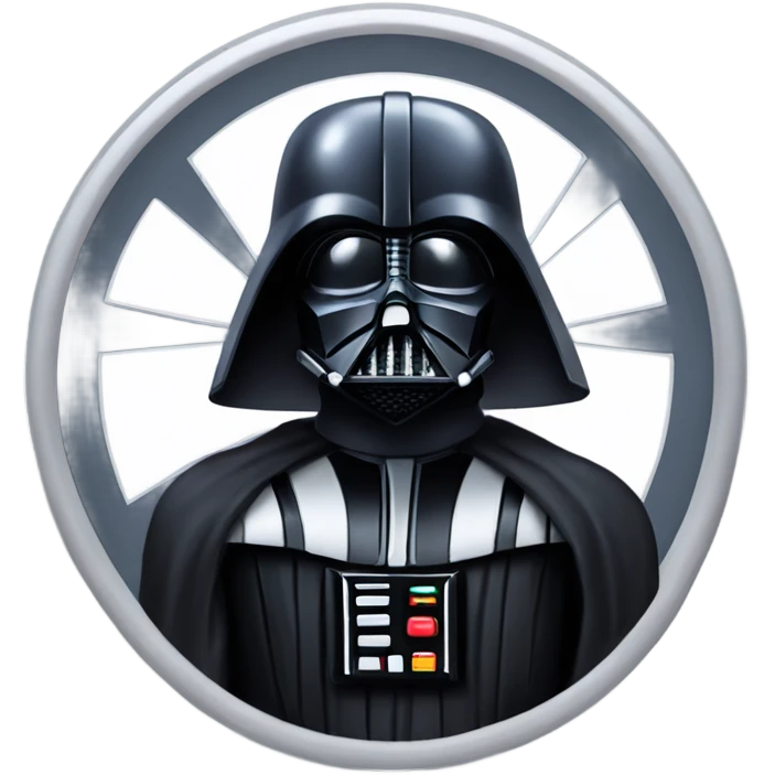 Darth Vader in front of his tie fighter emoji