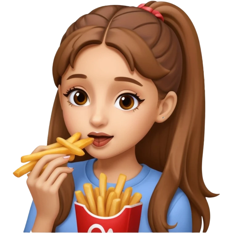 ariana grande munching fries emoji