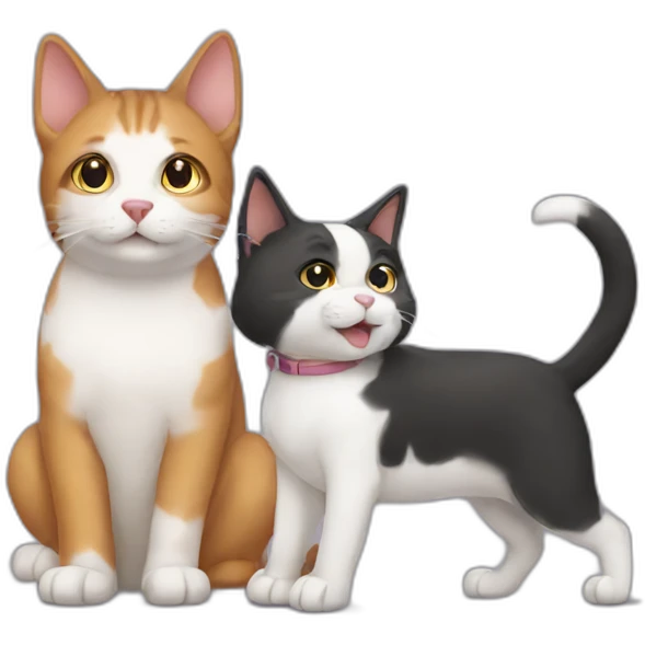 Cat love dog emoji