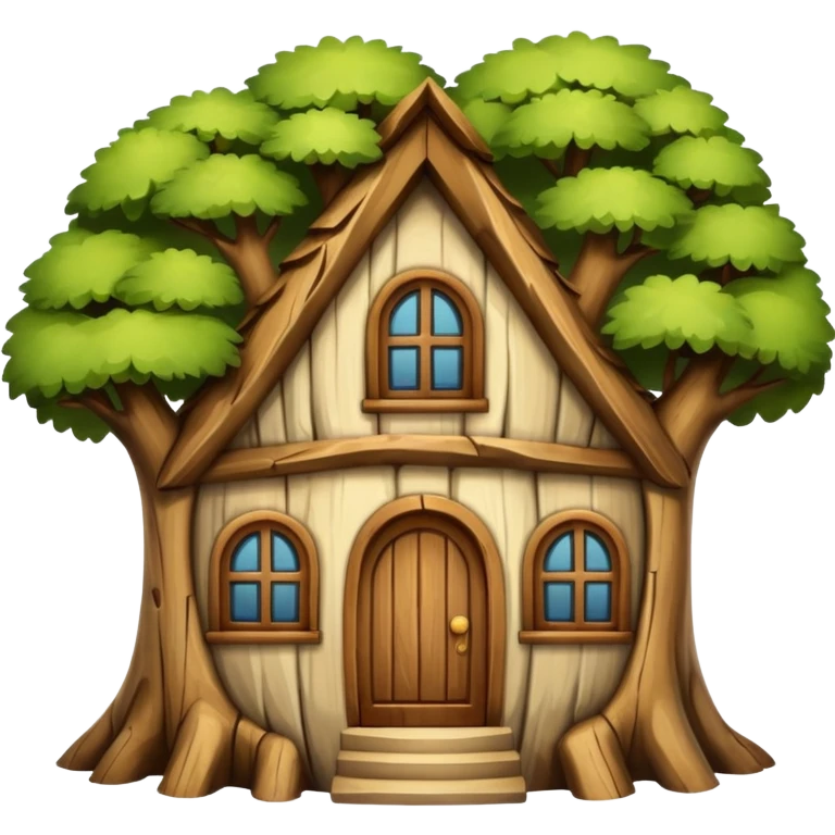 house from tree trunk emoji
