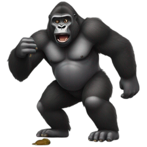 gorilla throwing poop emoji