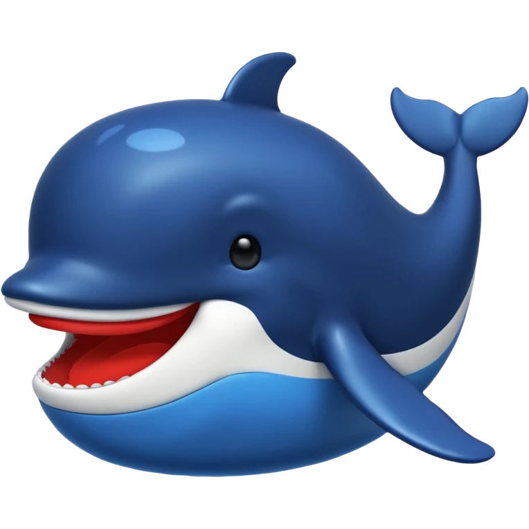 Deepseek icon whale emojis in blue black and red. emoji