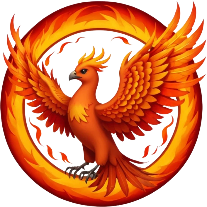 Phoenix, circle and fire emoji