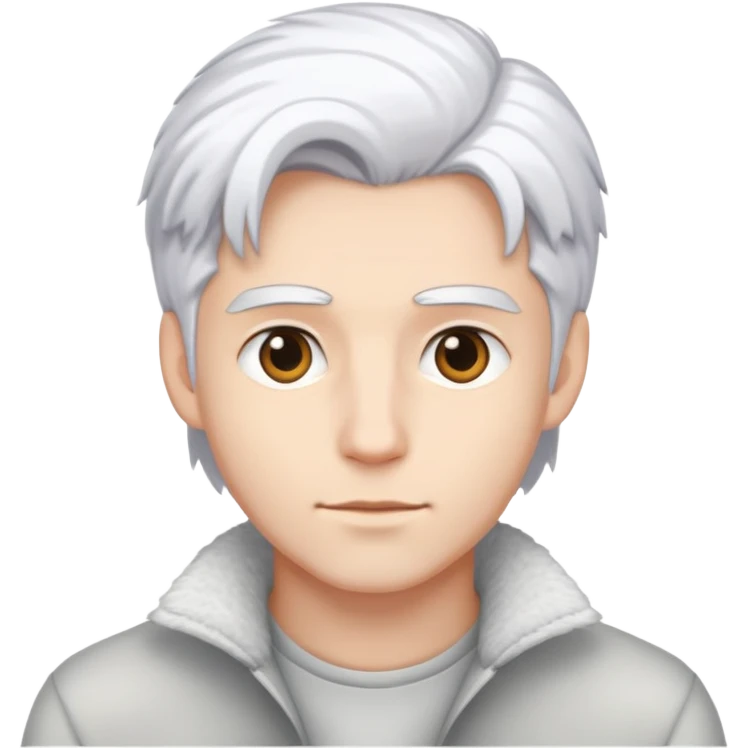 formal portrait of a young man white hair emoji