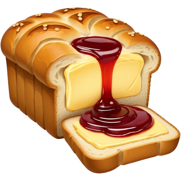 a loaf of bread with butter and jam emoji