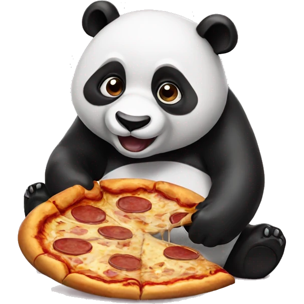 Panda eating pizza emoji