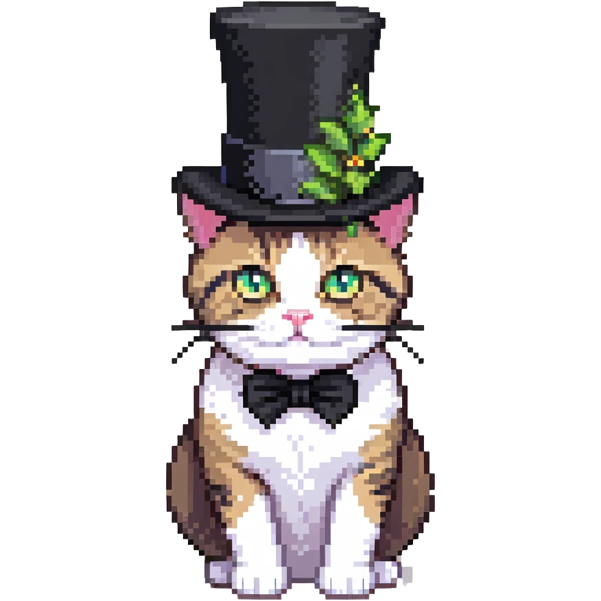 cat wearing a black top hat emoji