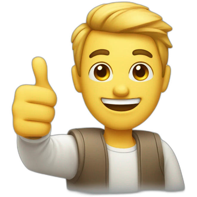 winking man does thumb up hand emoji