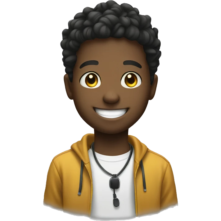 smiling boy as a dj emoji