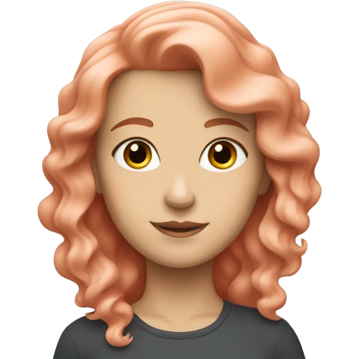 White girl with salmon wavy hair proud of her self  emoji