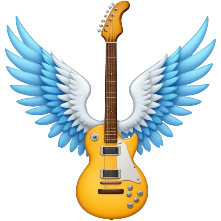 Guitar with wings and boom emoji