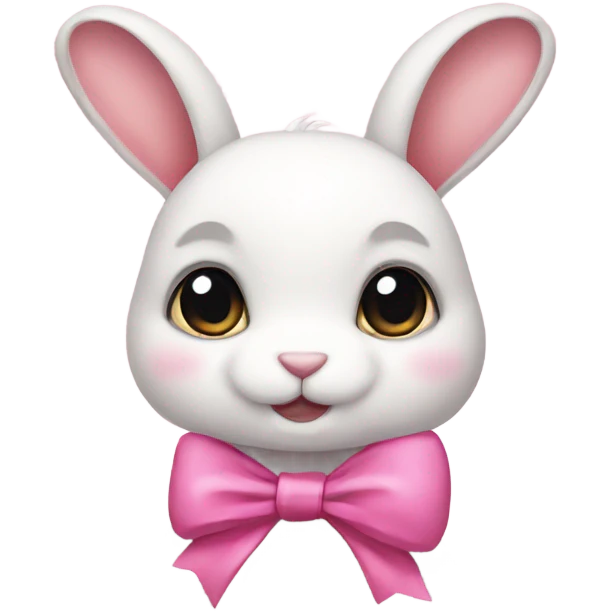 Bunny wearing a pink bow emoji