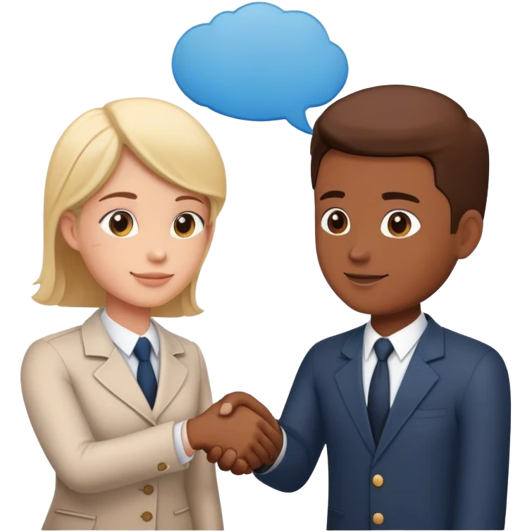 Emoji of networking: two people shaking hands, speech bubbles, or a group in conversation, symbolizing professional connections emoji