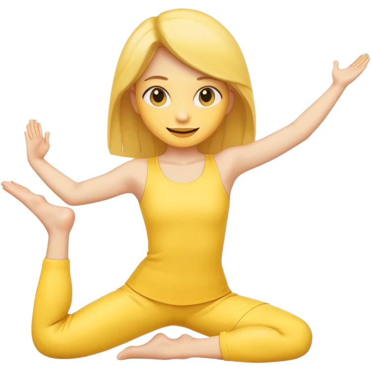 Yellow emoji girl doing the splits emoji