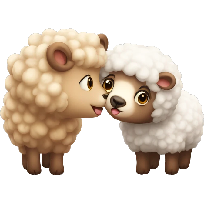 Bear sheep kiss emoji