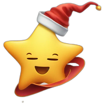 star jumping out of a magic hat without face emoji
