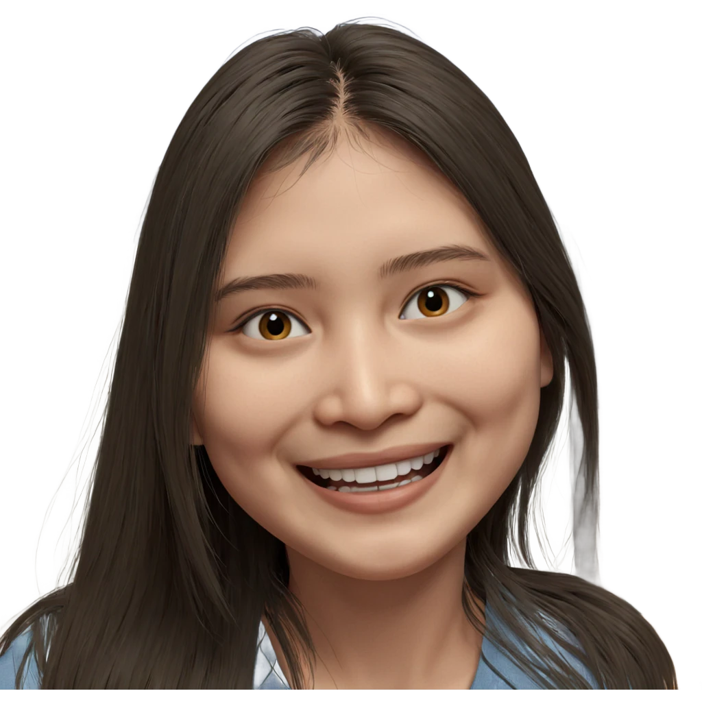 smiling girl with long hair emoji