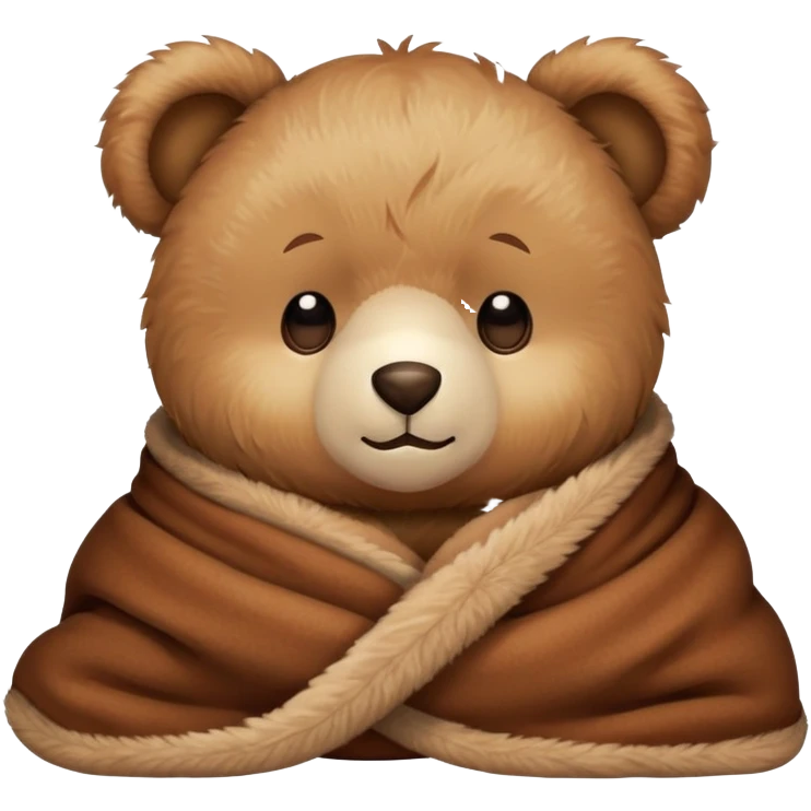 teddy bear cozy in blanket emoji