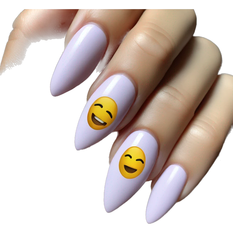 almond acrylic nails  emoji