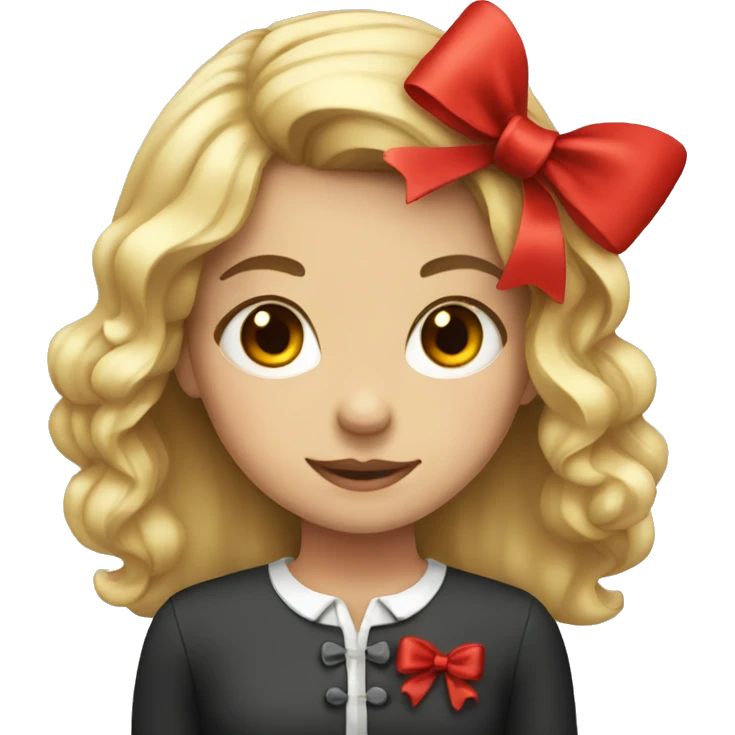 girl with red bow emoji