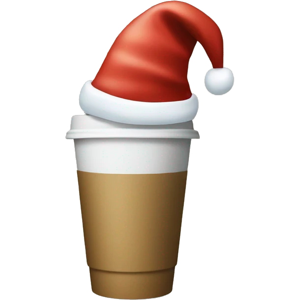 Starbucks cup with a Santa hat emoji